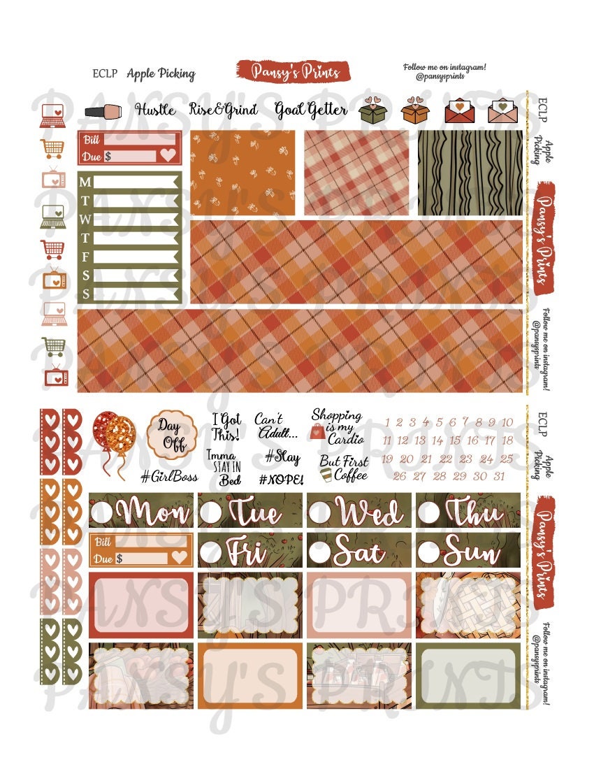 Printable Planner Stickers Erin Condren Vertical Weekly | Etsy