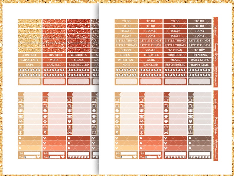 Printable Planner Stickers Erin Condren Fall Faves - Etsy