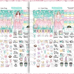 Printable Planner Stickers, Erin Condren, Vertical, Weekly Kit, Easter ...