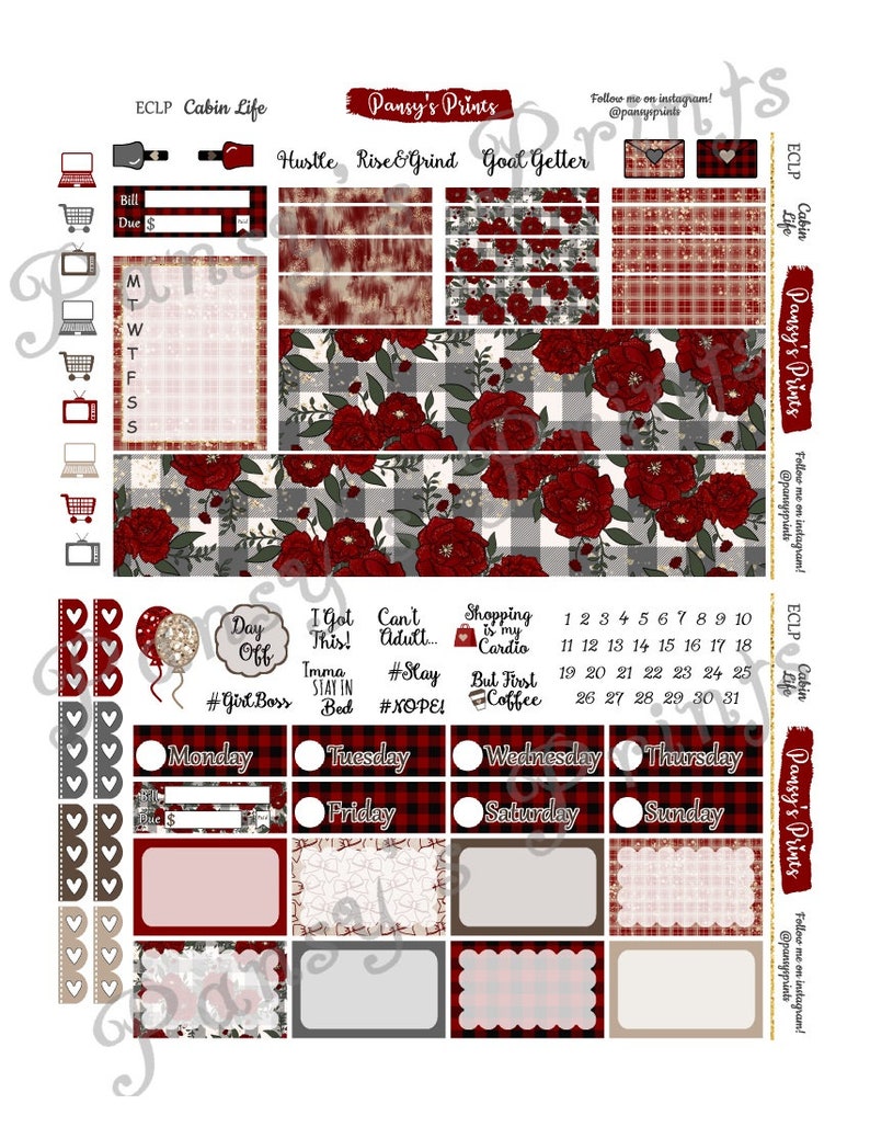 Printable Planner Stickers Erin Condren Vertical Weekly - Etsy
