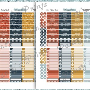 Printable Planner Stickers, Erin Condren, Vertical, Weekly Kit, Rainy ...