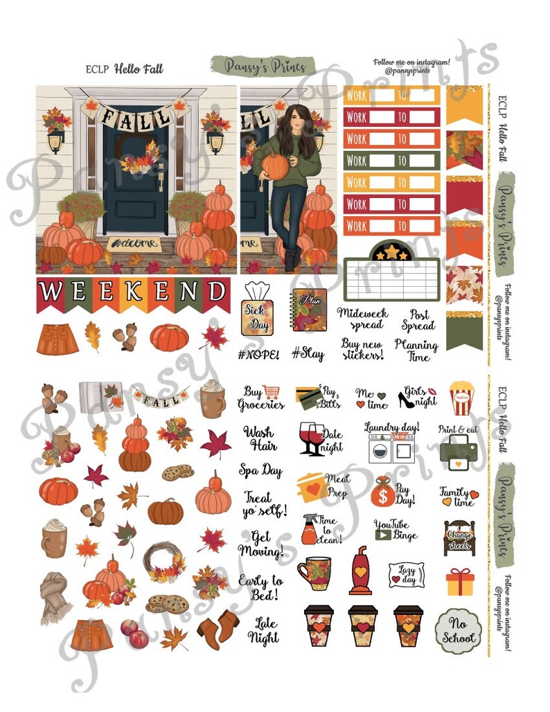 Printable Planner Stickers Erin Condren Vertical Weekly - Etsy