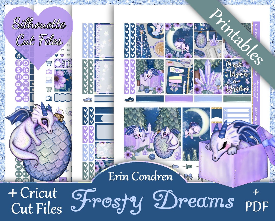 Printable Planner Stickers Erin Condren Frosty Dreams - Etsy