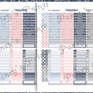 Printable Planner Stickers, Erin Condren, Vertical, Weekly Kit, Frosty ...