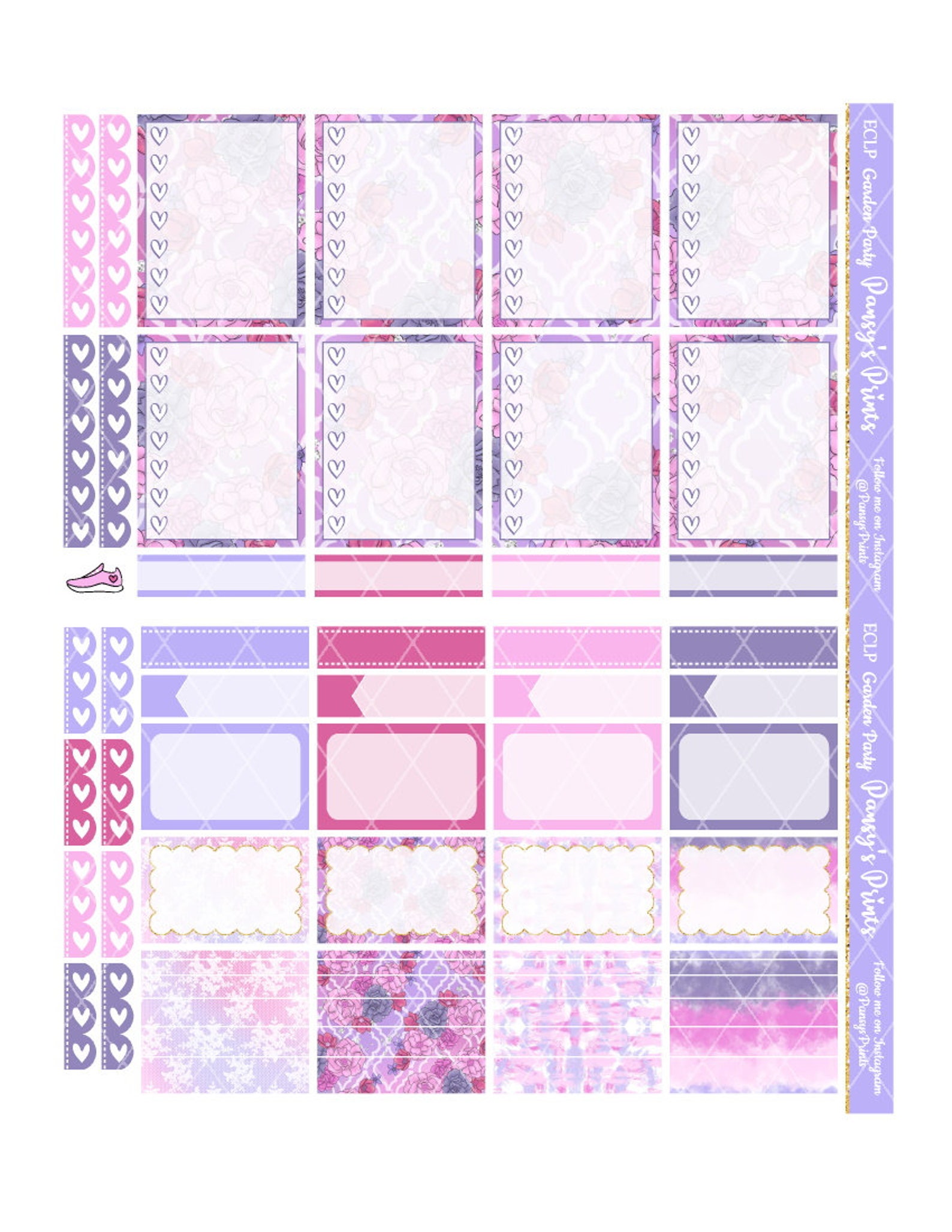 Printable Planner Stickers Erin Condren Garden Party - Etsy