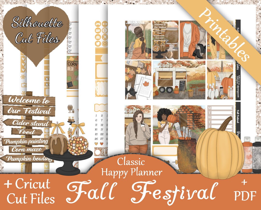 Printable Planner Stickers, Happy Planner, Fall Festival, Classic ...