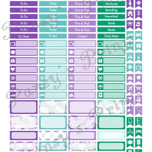 Printable Planner Stickers, Erin Condren, Vertical, Weekly Kit ...
