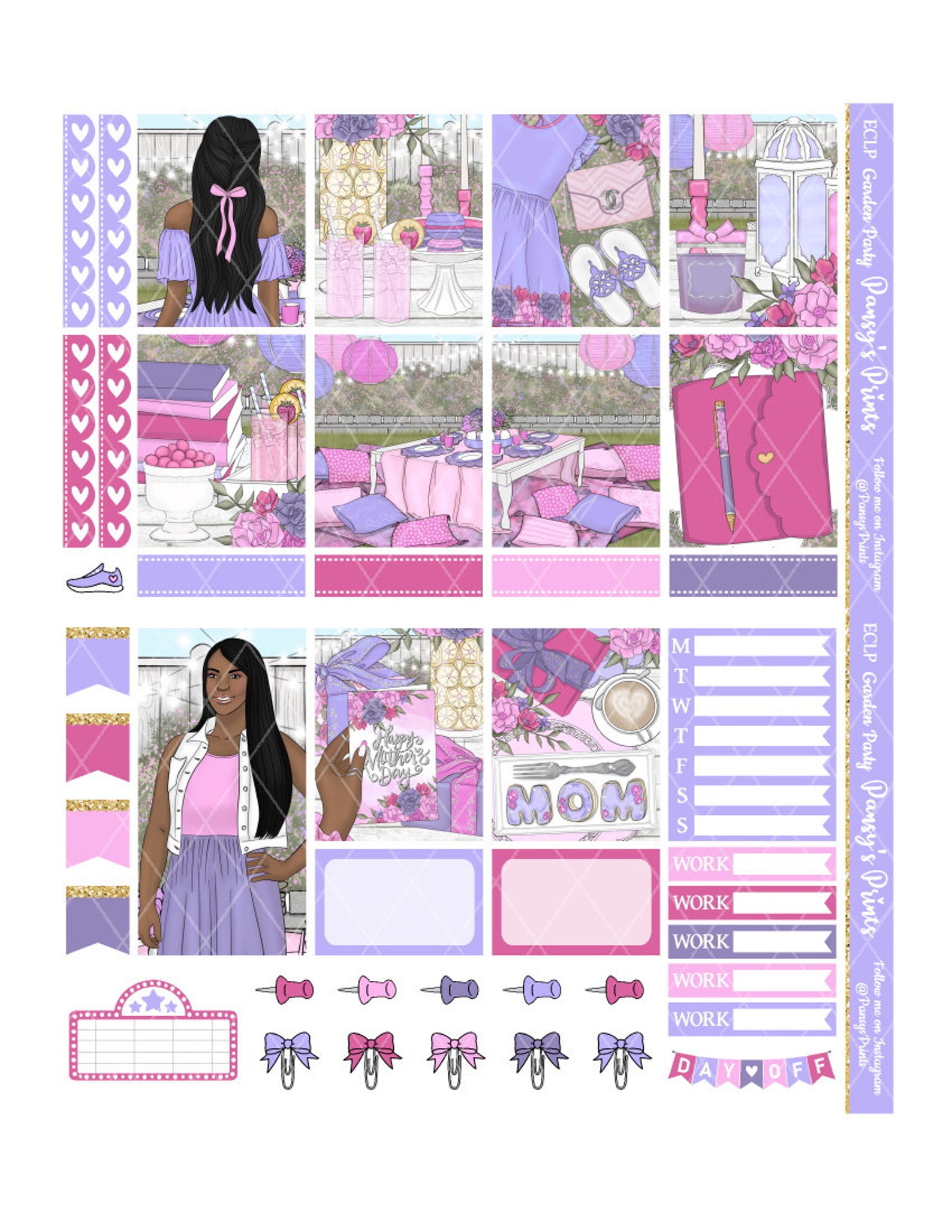 Printable Planner Stickers Erin Condren Garden Party - Etsy