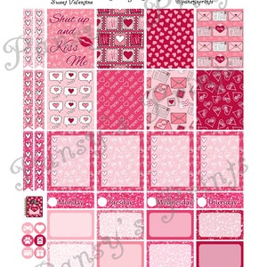 Printable Planner Stickers, Erin Condren, Vertical, Weekly Kit, Sweet ...