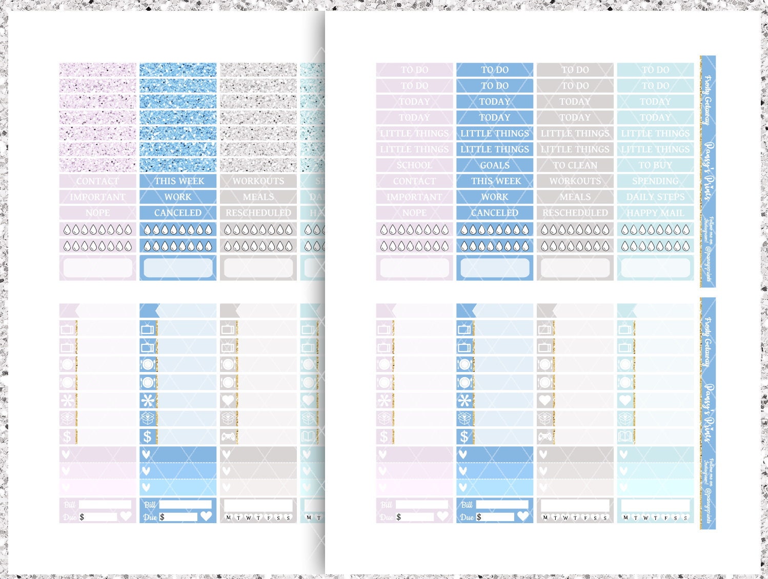 Printable Planner Stickers Erin Condren Frosty Getaway | Etsy