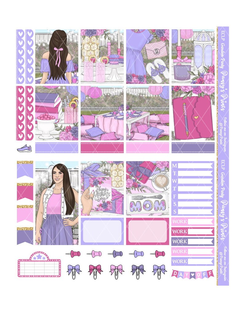 Printable Planner Stickers Erin Condren Garden Party - Etsy