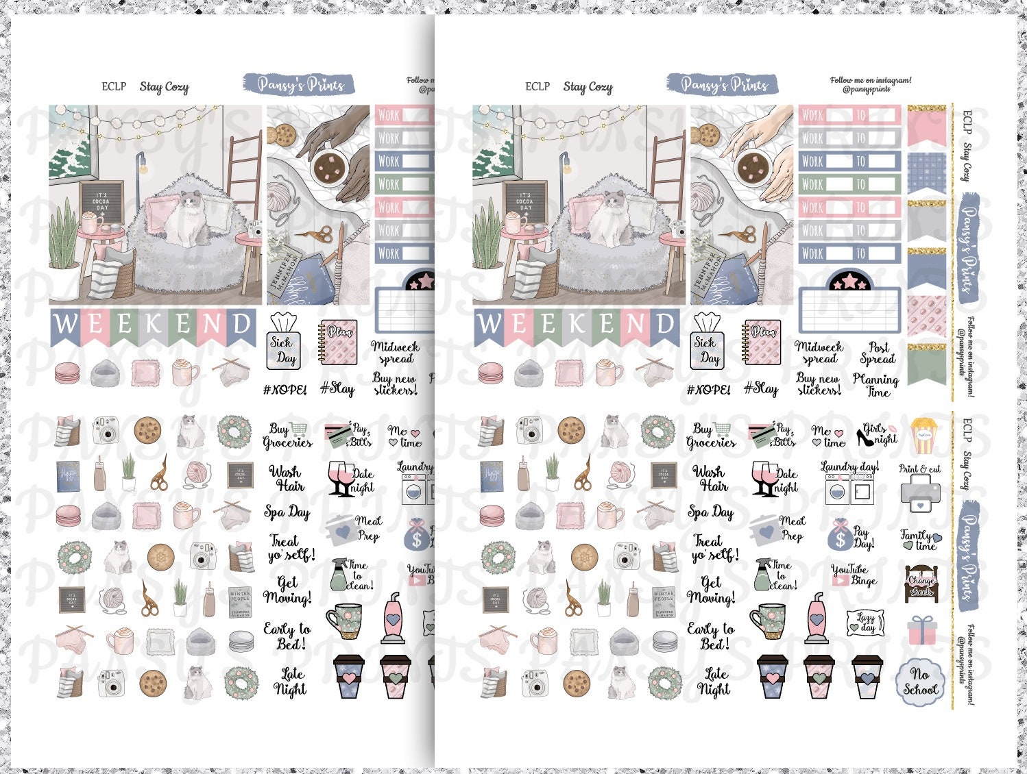 Printable Planner Stickers Erin Condren Vertical Weekly | Etsy