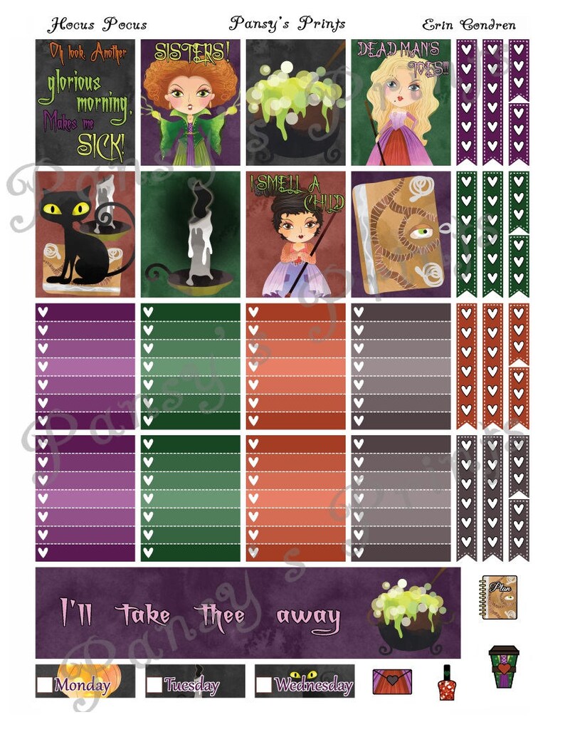 Printable Planner Stickers Erin Condren Vertical Weekly Kit | Etsy