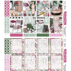 Printable Planner Stickers, Erin Condren, Vertical, Weekly Kit, Blooms ...
