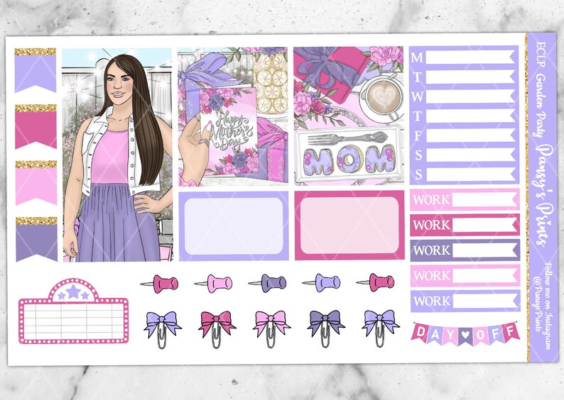 Printable Planner Stickers Erin Condren Garden Party | Etsy