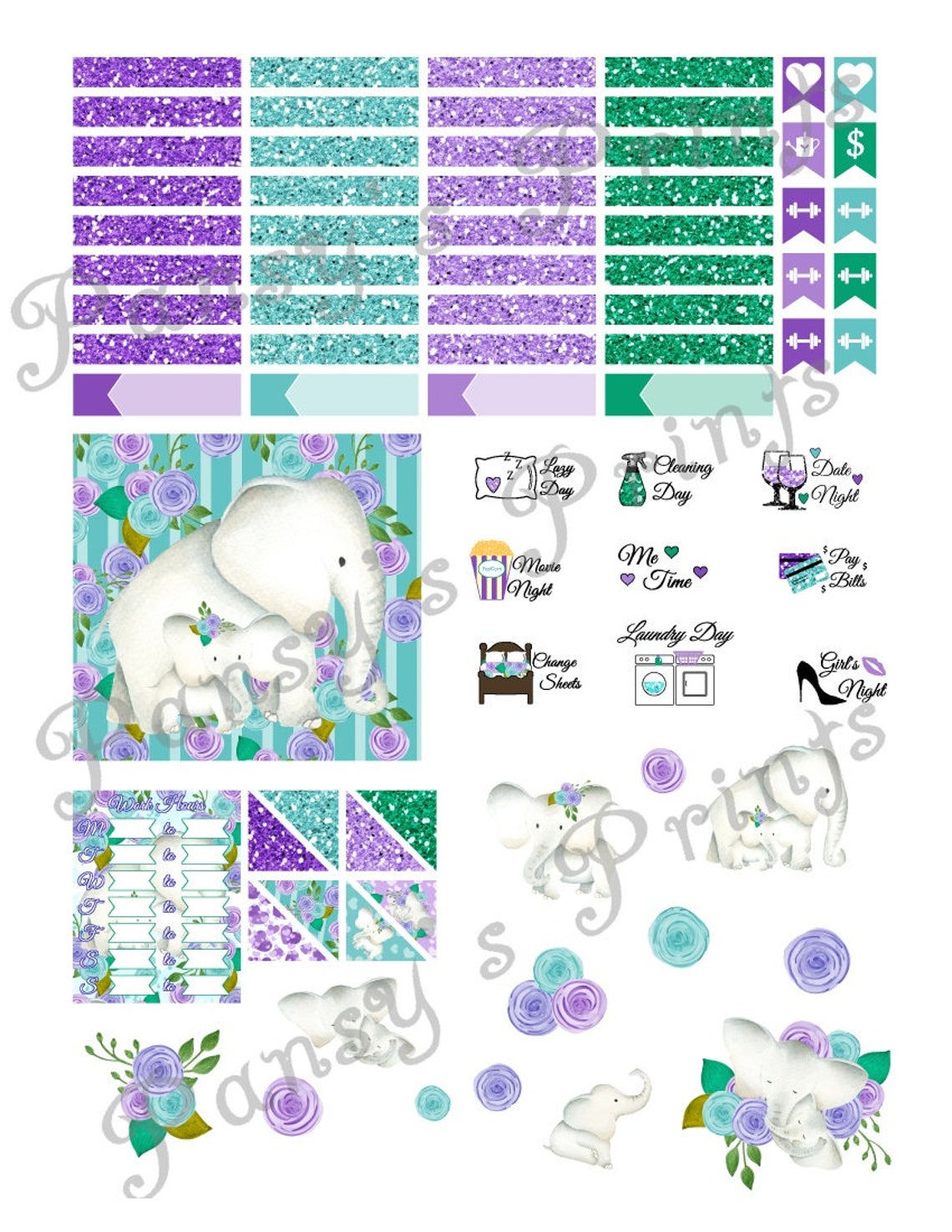 Printable Planner Stickers Erin Condren Vertical Weekly | Etsy