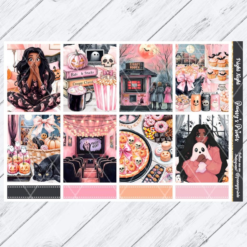 Printable Planner Stickers, Erin Condren, Fright Night, Vertical ...