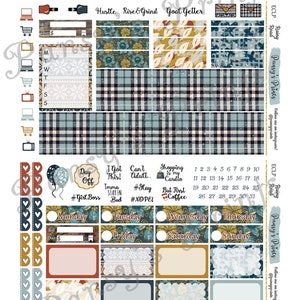 Printable Planner Stickers, Erin Condren, Vertical, Weekly Kit, Rainy ...