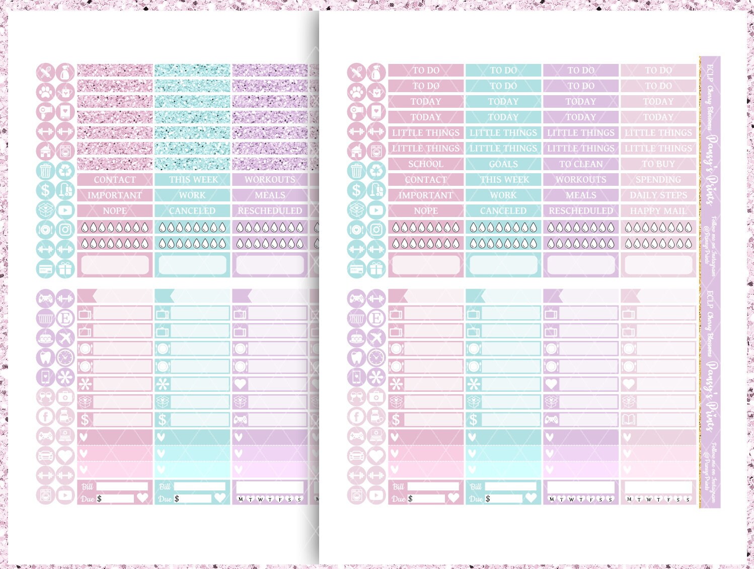 Printable Planner Stickers Erin Condren Cherry Blossoms | Etsy