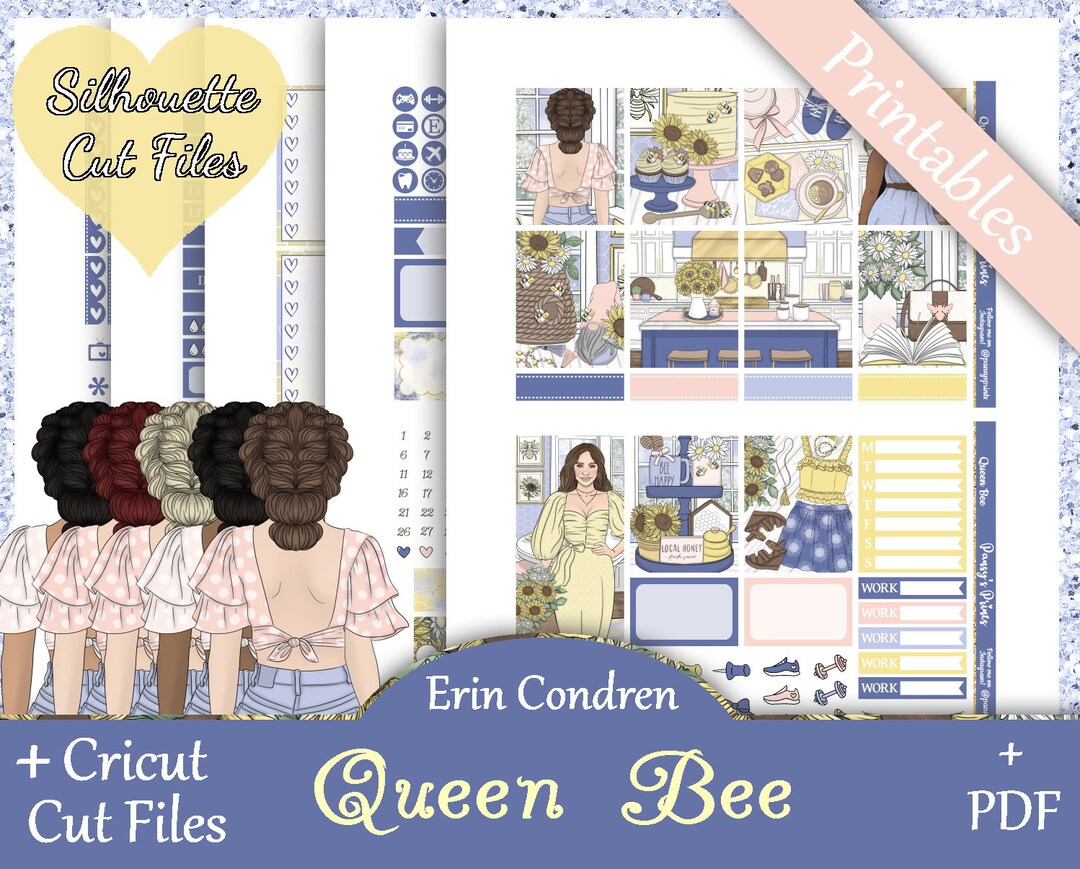 Printable Planner Stickers Erin Condren Queen Bee Classic - Etsy