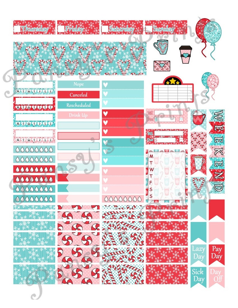 Printable Planner Stickers Erin Condren Vertical Weekly - Etsy