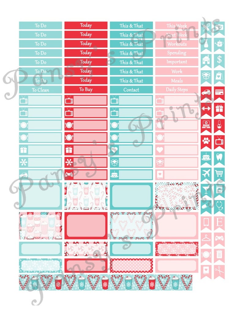 Printable Planner Stickers Erin Condren Vertical Weekly - Etsy
