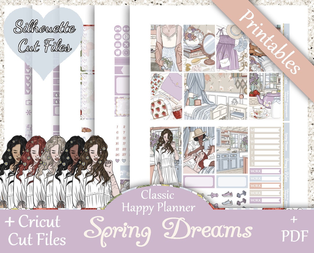 Printable Planner Stickers, Happy Planner, Spring Dreams, Classic ...