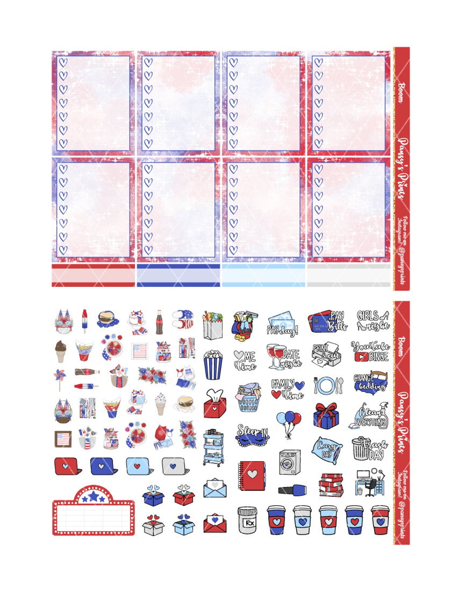 Printable Planner Stickers Erin Condren Boom Vertical | Etsy