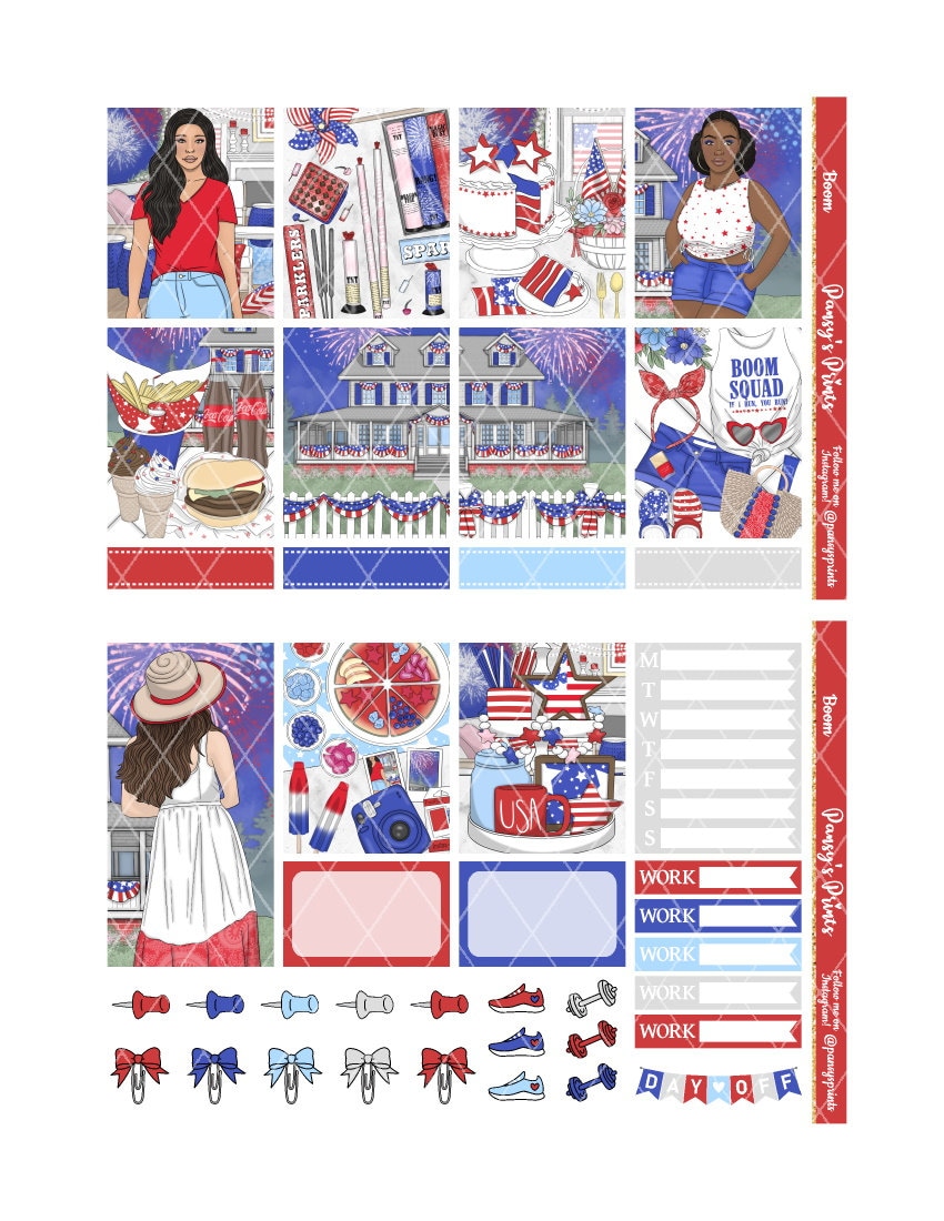 Printable Planner Stickers Erin Condren Boom Vertical | Etsy