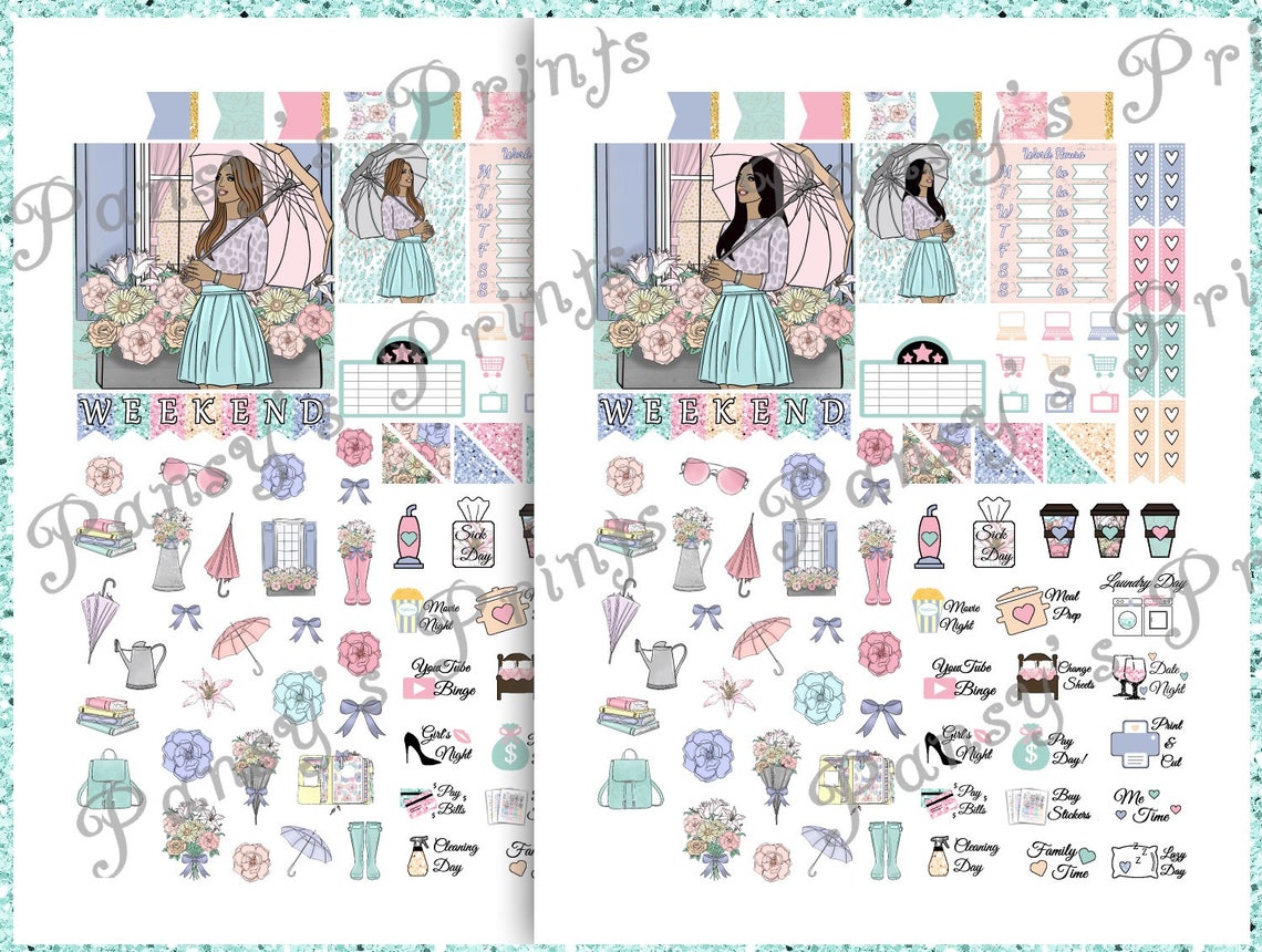 Printable Planner Stickers Erin Condren Vertical Weekly - Etsy