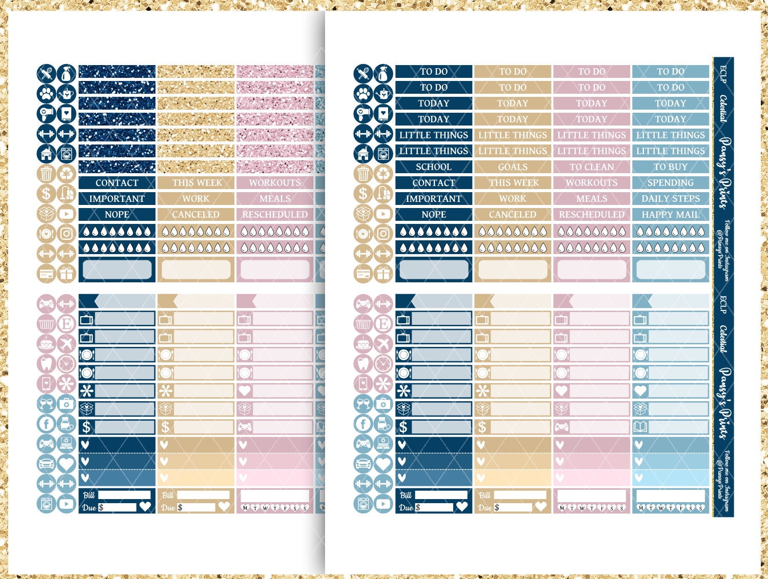 Printable Planner Stickers Erin Condren Celestial Vertical | Etsy