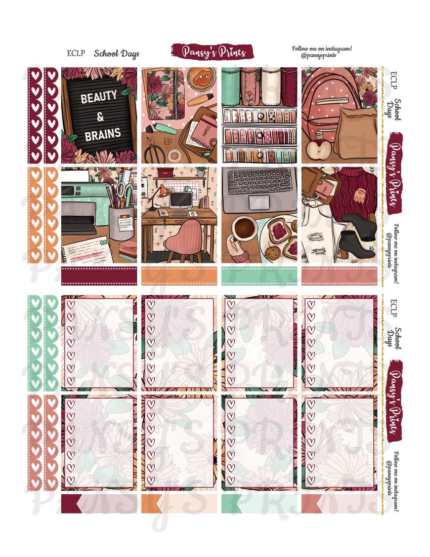 Printable Planner Stickers Erin Condren Vertical Weekly - Etsy