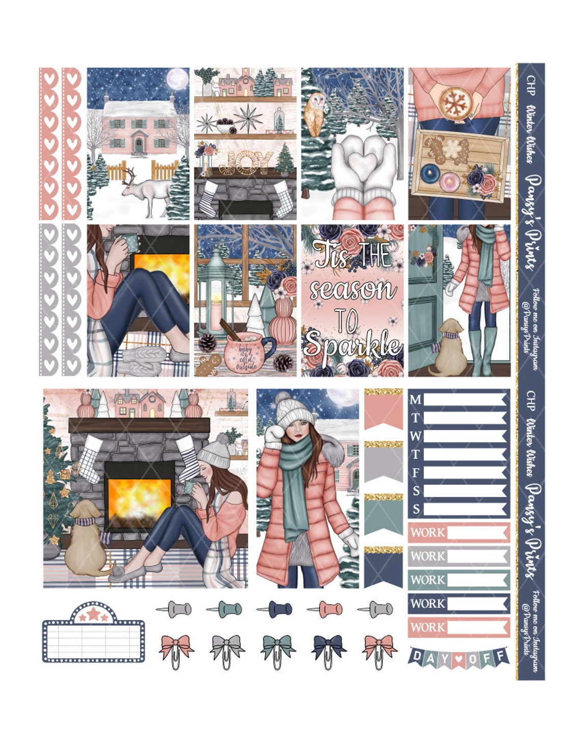 Printable Planner Stickers Happy Planner Winter Wishes - Etsy