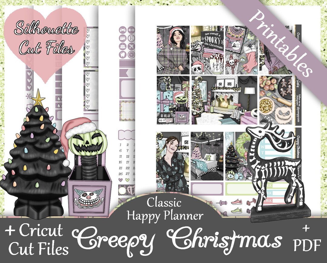 Printable Planner Stickers, Happy Planner, Creepy Christmas, Classic ...