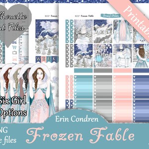 Printable Planner Stickers, Erin Condren, Vertical, Weekly Kit, Frozen ...