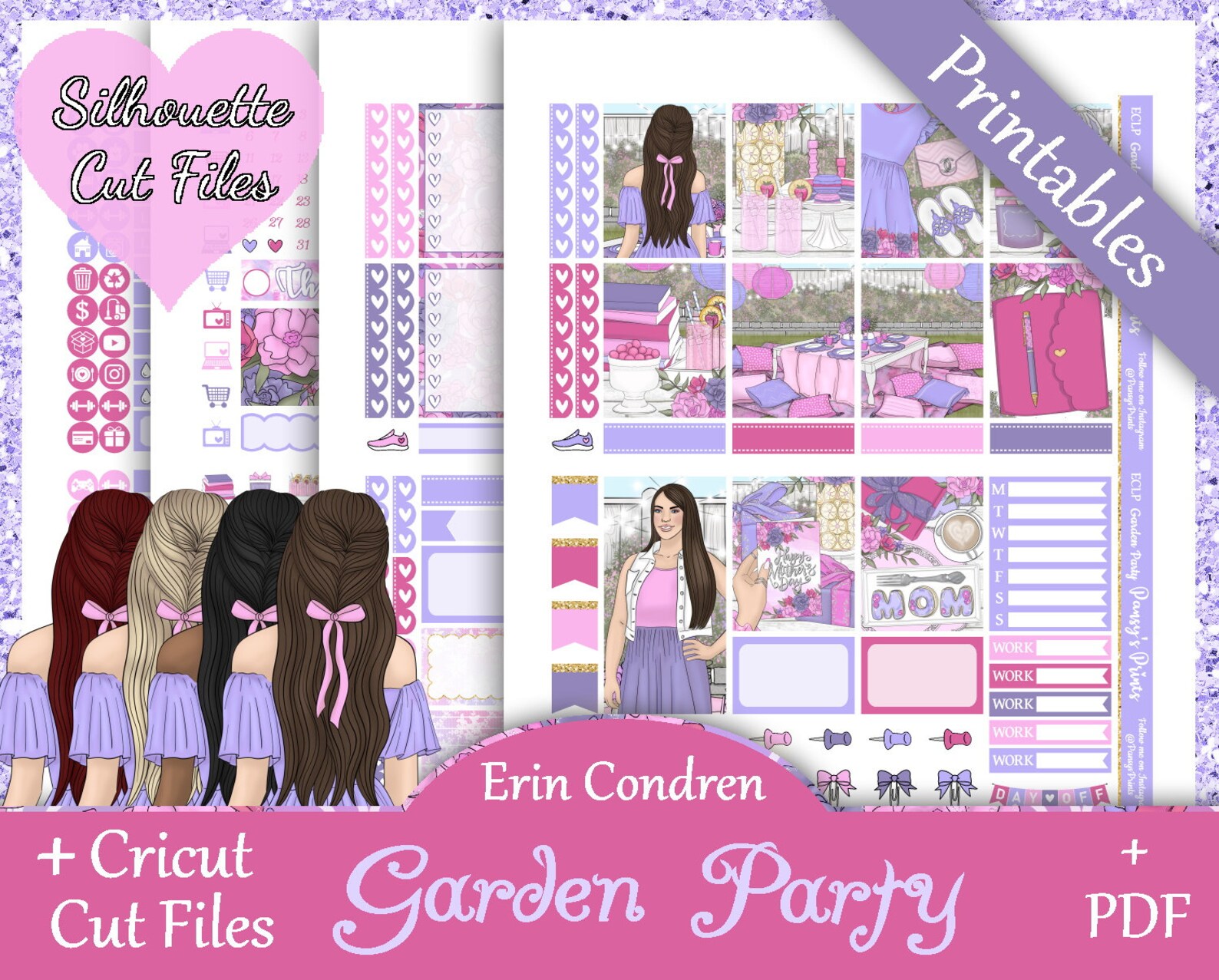 Printable Planner Stickers Erin Condren Garden Party - Etsy