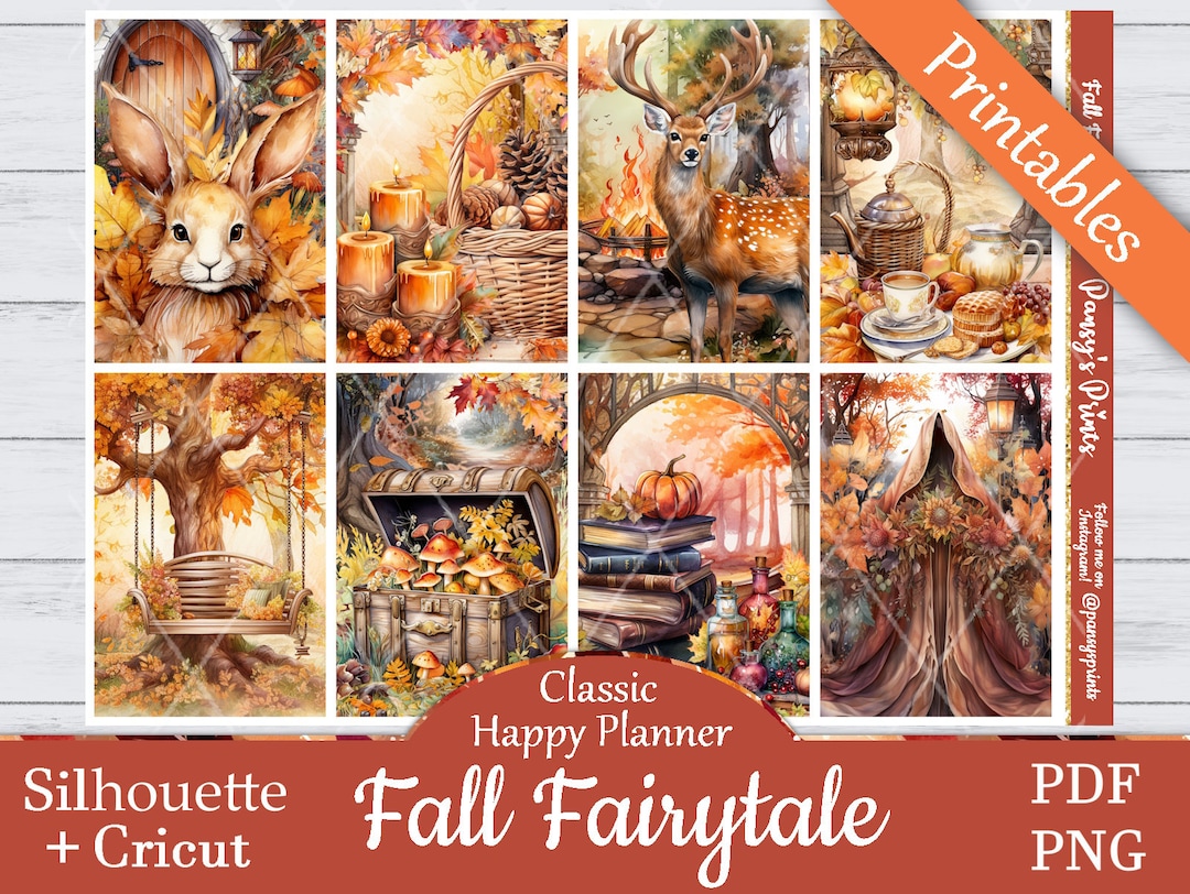 Printable Planner Stickers, Happy Planner, Fall Fairytale, Classic ...
