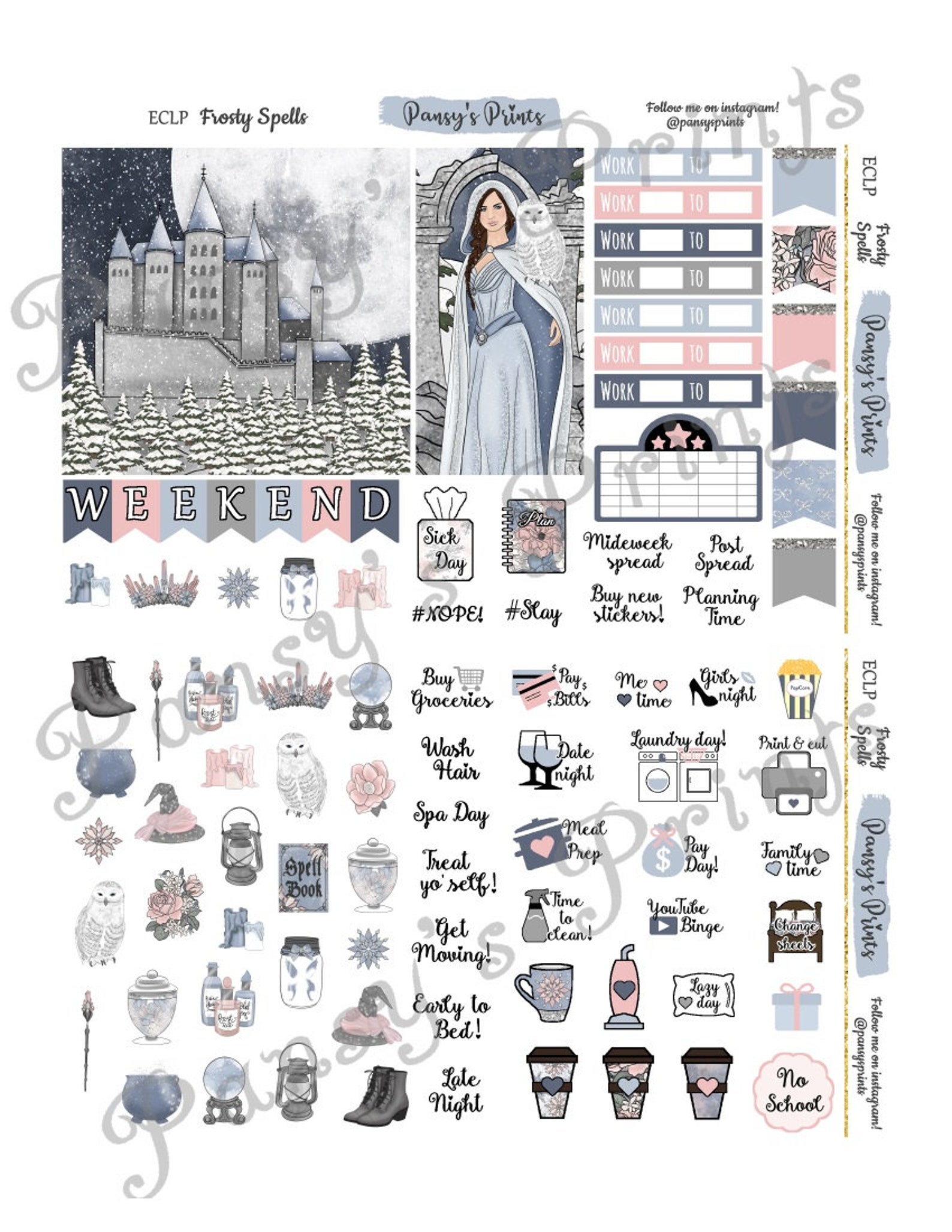 Printable Planner Stickers Erin Condren Vertical Weekly | Etsy
