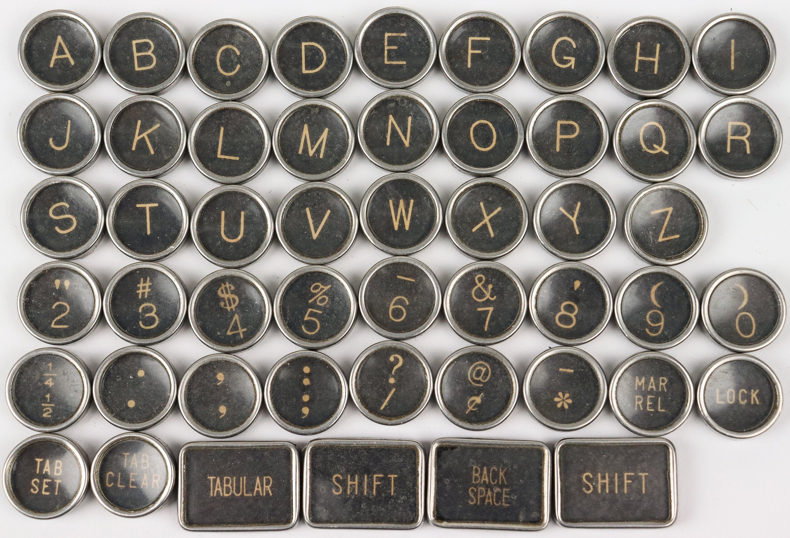 Typewriter Key Flat Back Vintage Antique Your Choice Black 1947 Royal ...