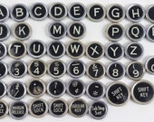 Typewriter Key Flat Back Vintage Antique Your Choice Black ref019 Woodstock