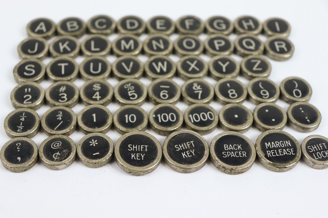 Typewriter Key Flat Back Vintage Antique Your Choice Black Etsy