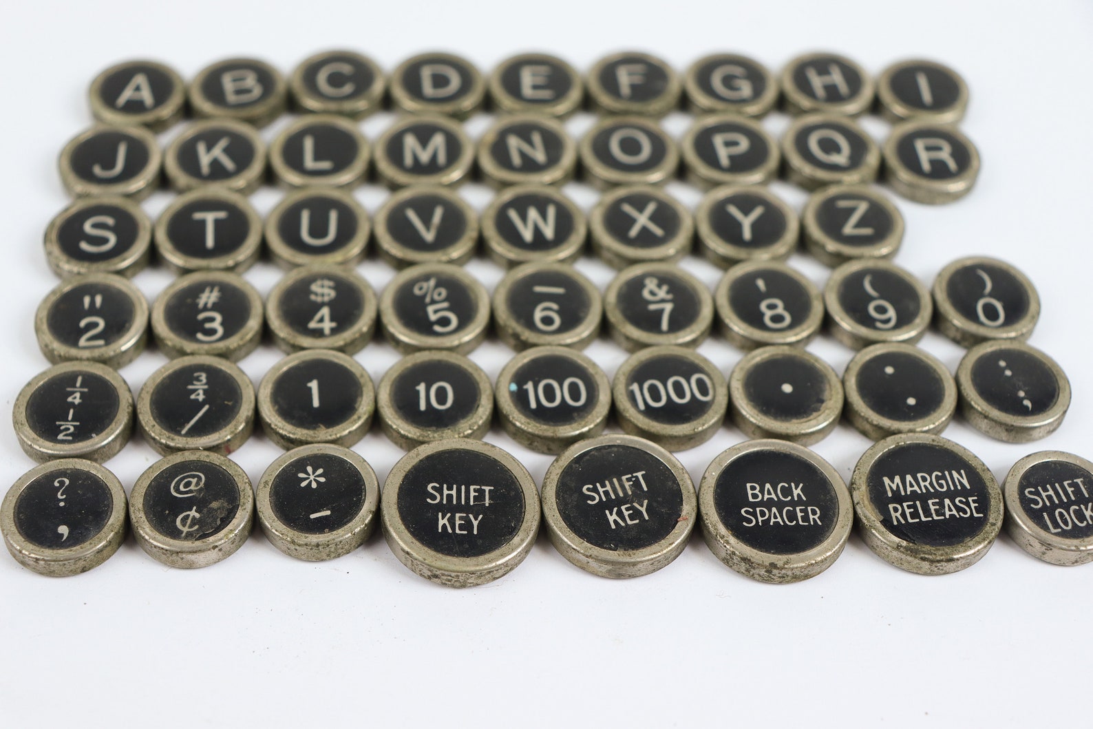 Typewriter Key Flat Back Vintage Antique Your Choice Black Etsy