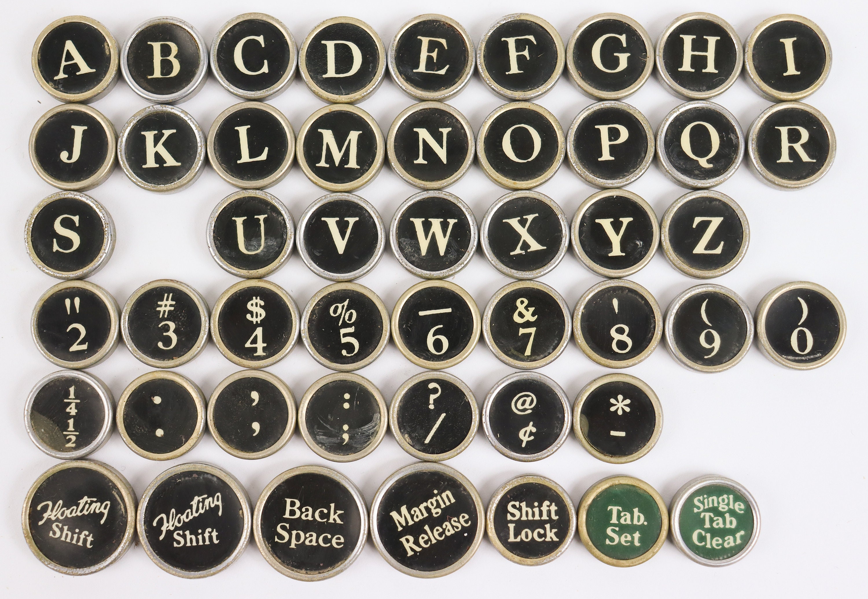 Typewriter Key Flat Back Vintage Antique Your Choice Black Etsy