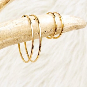 Dainty Hoop Earrings, 14kt Gold Filled Earrings, Minimalist Earrings, Classic Thin Hoops, Hypoallergenic Hoop Earrings, Lightweight Hoops