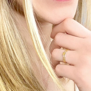 Tiny Heart Ring, Love Ring, Women&#39;s Gold Ring, Stacking Rings, 14kt Gold Filled or Sterling Silver, Dainty Ring, Minimalist Jewelry Gift