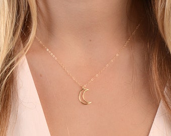 50% off sale Gift under 20, Dainty Moon Necklace, Crescent Moon Necklace, Layering Necklace, Half Moon Necklace, Celestial Necklace
