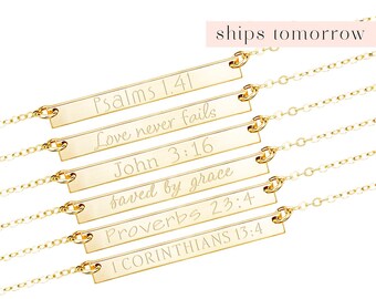 1 Corinthians 13:4 Pink Box Bezeled Disc Scripture Necklace Silver