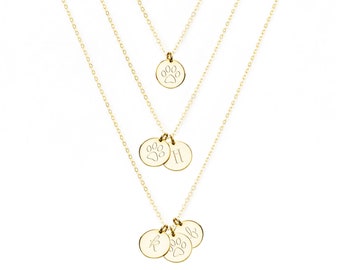 Collares personalizados para mujer, collar para madre, collar con inicial personalizada, collar con disco, collar con letras pequeñas, relleno de oro, plata rosa, 9 mm