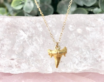 Dainty Shark Tooth Necklace, Delicate Shark Charm Necklace, Shark Jewelry, Ocean Necklace, Layered Necklace, Gold Fill, Rose,Sterling Silver