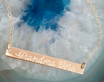 Custom Grandmother Necklace, Grandma Gift, Personalized Grandchild Jewelry, Custom Mother necklace, Nana Nonie Mommy, Rose Gold Fill Silver